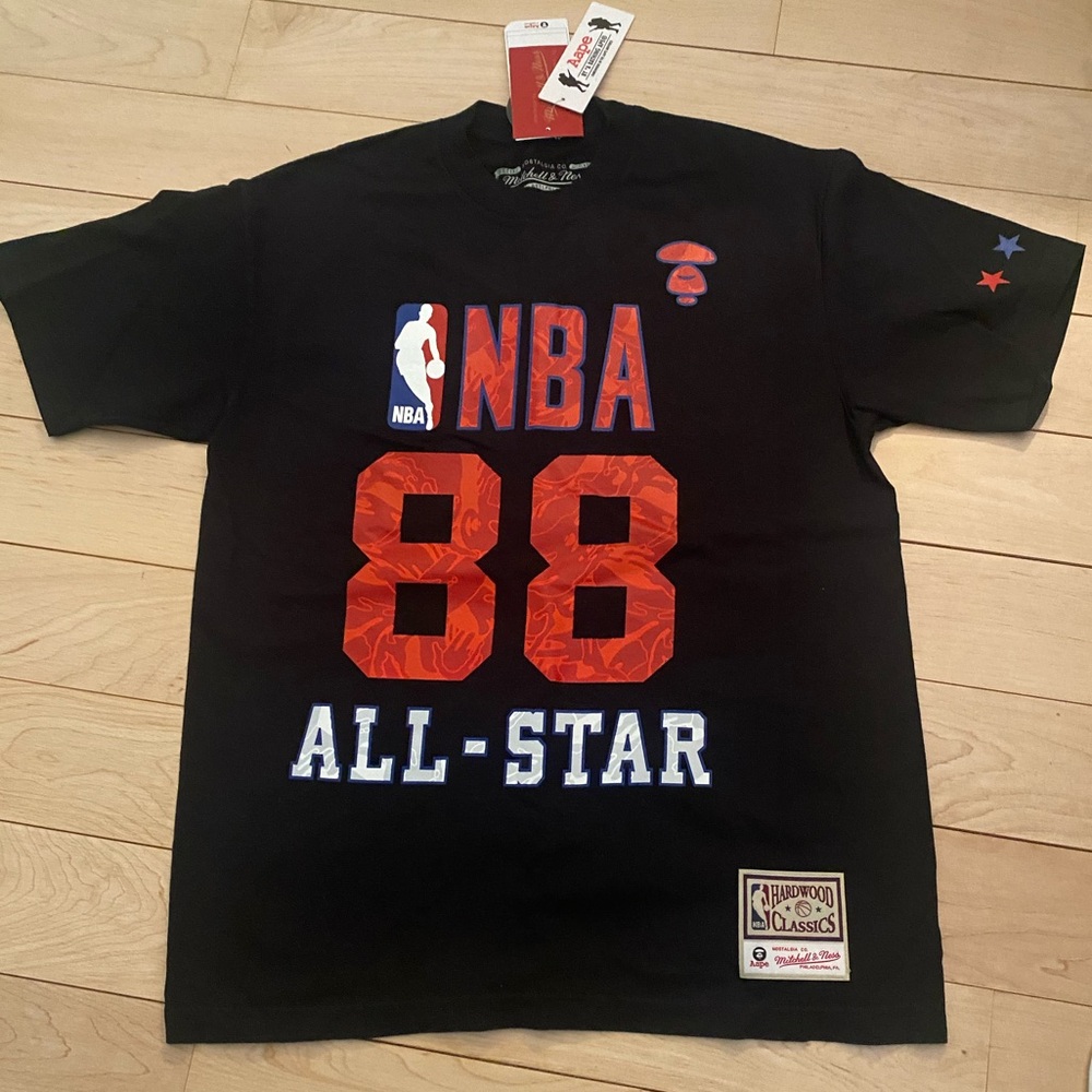 AAPE Mitchell Ness BAPE 1988 NBA All Star T Shirt Mens Size Medium M Collab